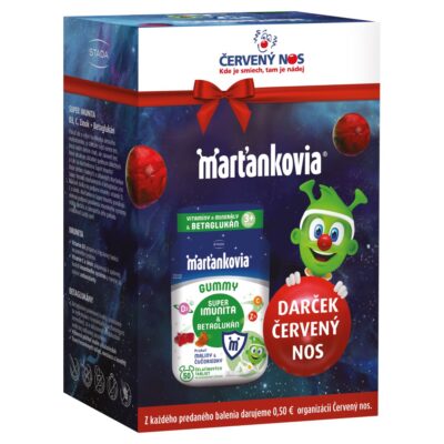 Marťankovia GUMMY Super Imunita & Betaglukán 50 želatínových tabliet + darček červený nos – Obrázok 2