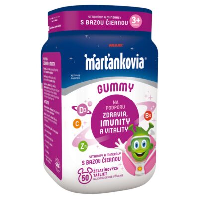 Marťankovia GUMMY s bazou čiernou 50 želatínových tabliet – Obrázok 2