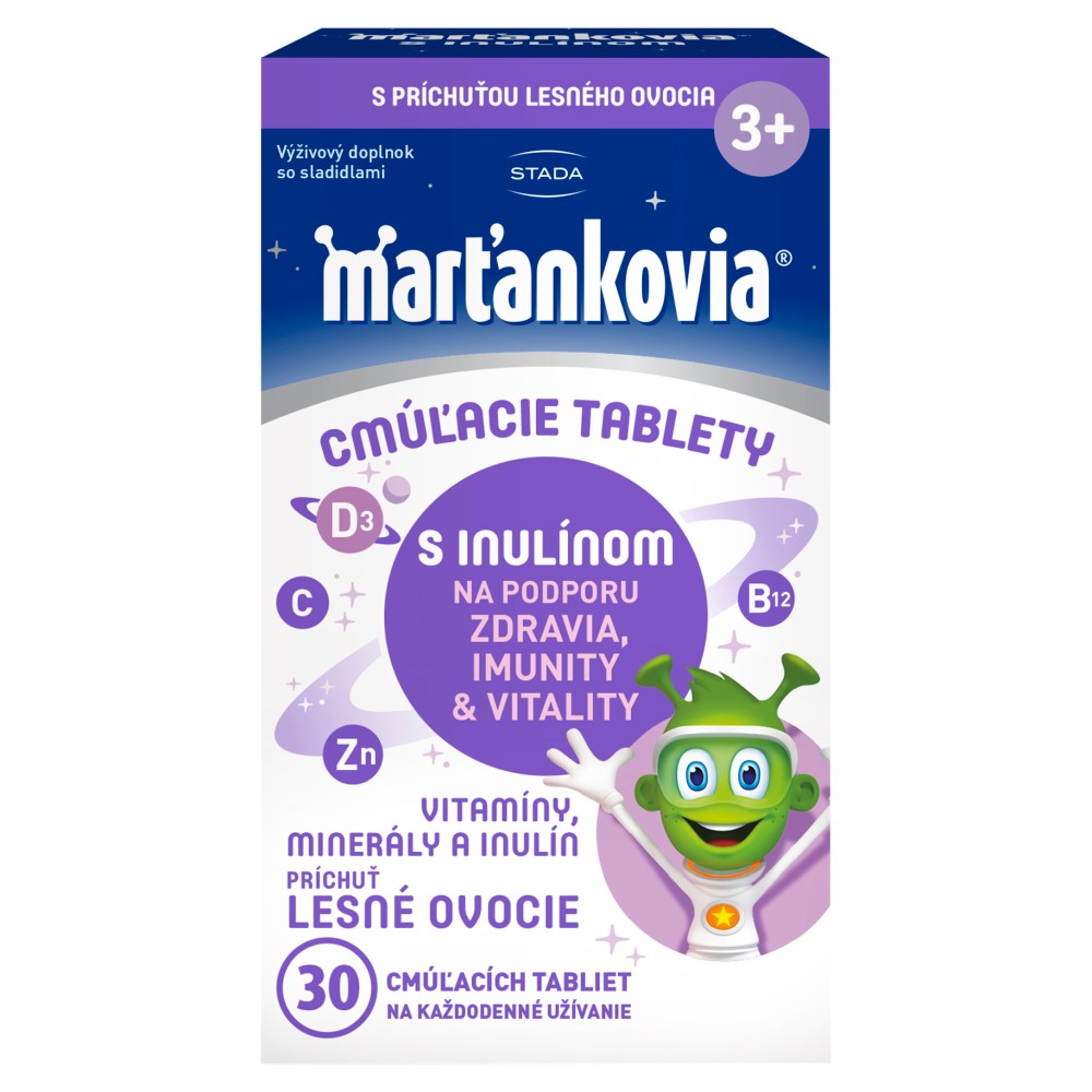 Marťankovia s inulínom 30 cmúľacích tabliet – Obrázok 1