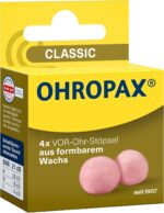 OHROPAX CLASSIC Ušné vložky voskové, jednorazové, v krabičke 1x4 ks