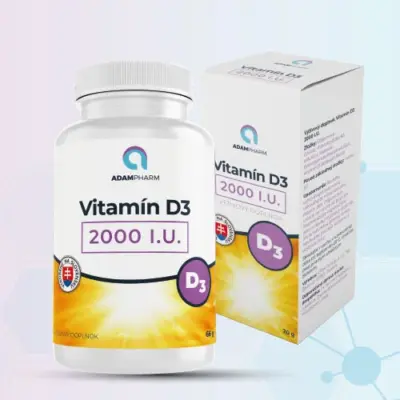 ADAMPharm Vitamín D3 2000 I.U. 60 kapsúl – Obrázok 2