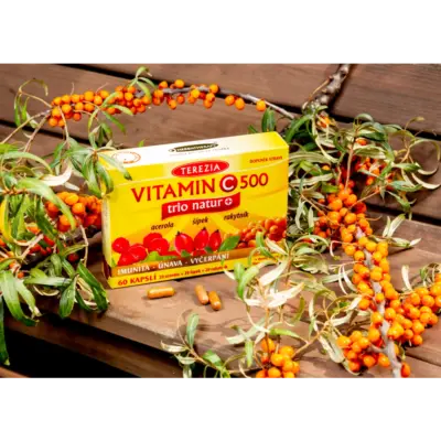 TEREZIA VITAMÍN C 500 trio natur+ 60 kapsúl – Obrázok 2