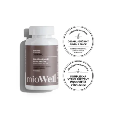 mioWell Vitamíny na podporu rastu vlasov pre ženy 60 ks – Obrázok 2