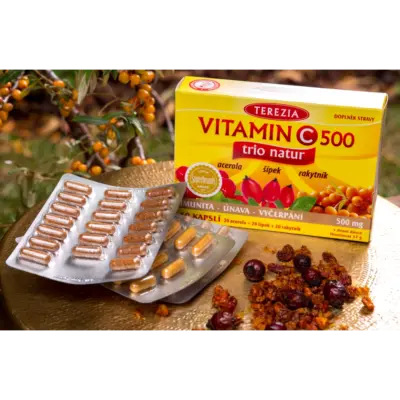 TEREZIA VITAMÍN C 500 trio natur+ 60 kapsúl – Obrázok 3