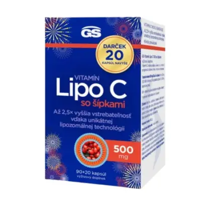 GS Vitamín Lipo C 500 mg so šípkami, darčekové balenie 110 kapsúl
