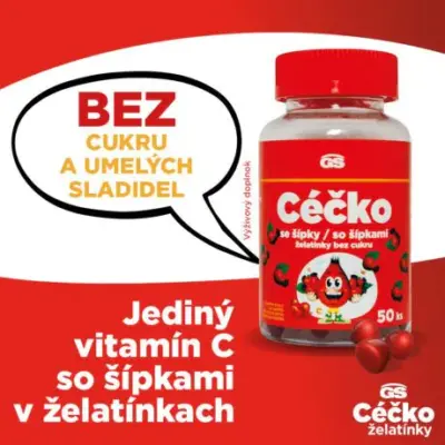 GS Céčko so šípkami želatínky bez cukru 50 ks – Obrázok 2