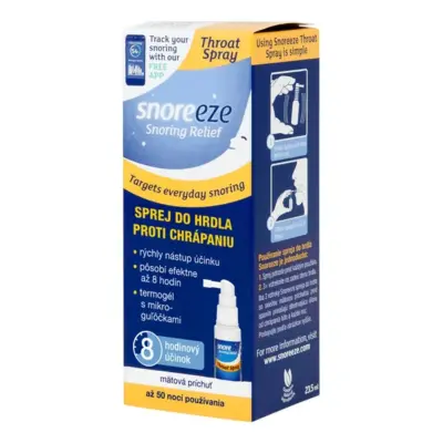 SNOREEZE SPREJ DO HRDLA PROTI CHRÁPANIU s mätovou príchuťou 1x23,5 ml