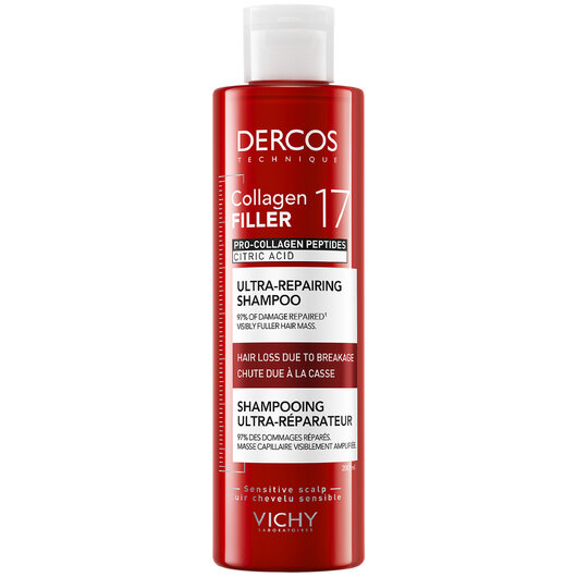 SK_3337875921008_1 VICHY DERCOS COLLAGEN 17 FILLER ultra-regeneračný šampón na vlasy 200 ml – Obrázok 1