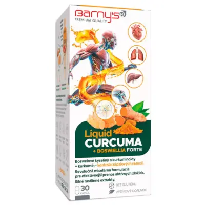 Barny's LIQUID CURCUMA + BOSWELLIA FORTE 30 kapsúl – Obrázok 2