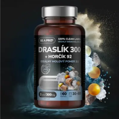 BE A PRO! DRASLÍK 300 + HORČÍK 92 60 kapsúl – Obrázok 2