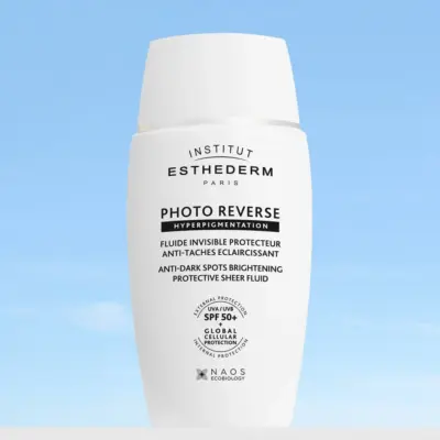 INSTITUT ESTHEDERM PHOTO REVERSE Ochranný rozjasňujúci FLUID proti pigmentovým škvrnám SPF 50+ 40 ml – Obrázok 2