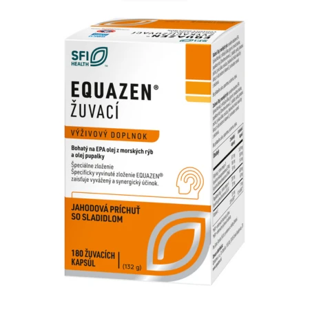 Equazen žuvací EQUAZEN s jahodovou príchuťou 180 žuvacích kapsúl – Obrázok 1