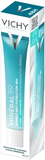 VICHY MINERAL 89 48H hydratačný zmatňujúci sorbet gél 40 ml – Obrázok 2