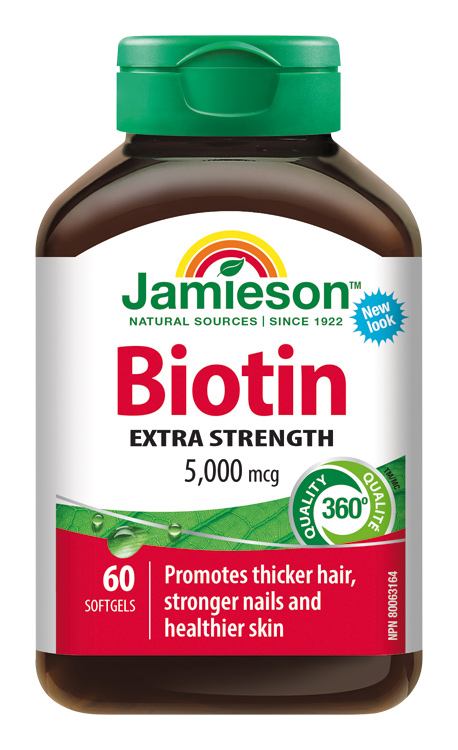 14053-biotin-5000-mcg-60cps Jamieson Biotín 5000 mg 60 mäkkých kapsúl – Obrázok 1