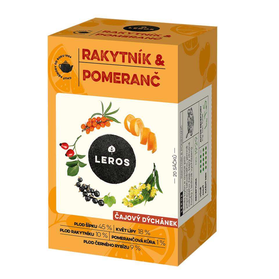 3065_e12b539d9c4fad7808039e89b19a35bd_medium LEROS ČAJOVÁ CHVÍĽKA RAKYTNÍK & POMARANČ bylinný čaj aromatizovaný, nálevové vrecká 20x2 g (40 g) – Obrázok 1