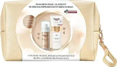 Eucerin Darčeková taštička HYALURON-FILLER + ELASTICITY 3D Sérum + Depigmentačný krém na ruky