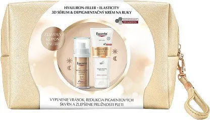 6d2dc08708ab883546bf77c878005a3a Eucerin Darčeková taštička HYALURON-FILLER + ELASTICITY 3D Sérum + Depigmentačný krém na ruky – Obrázok 1