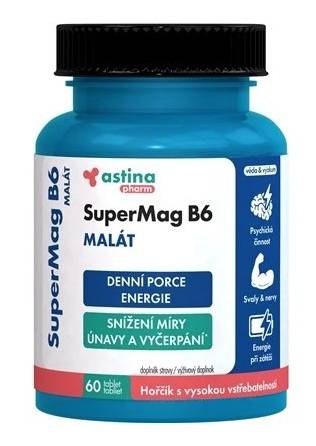 Astina-pharm-supermag-b6-malat-tablety-60-ks Astina Pharm SuperMag B6 MALÁT 60 tabliet – Obrázok 1