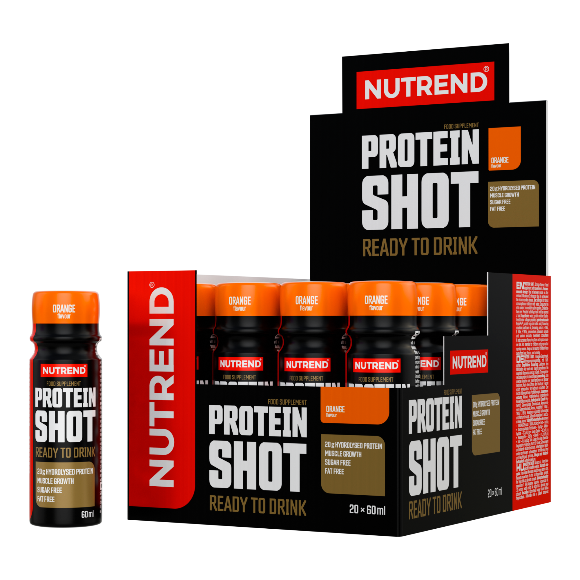 PROTEIN_SHOT_20x60ml_orange Nutrend PROTEIN SHOT – Obrázok 1