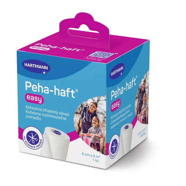 Peha-haft easy 6 cm x 4 m samodržiace roztrhnuteľné ovínadlo Peha-haft Easy kohézne roztrhnuteľné ovínadlo 6 cm x 4 m 1 ks – Obrázok 1