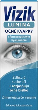 VIZIK LUMINA Očné kvapky hyalurón, zvlhčujú a zmierňujú začervenanie 10 ml