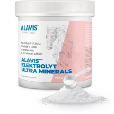 ALAVIS ELEKTROLYT ULTRA MINERALS na rehydratáciu pre kone, prášok 700 g – Obrázok 2