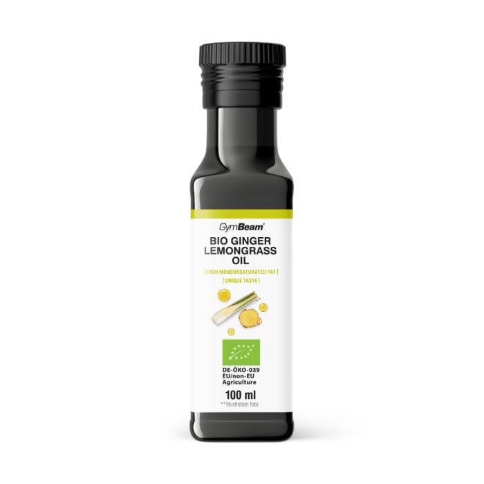 bio-ginger-lemongrass-oil-100ml-mockup BIO Zázvorový olej s citrónovou trávou - GymBeam – Obrázok 1
