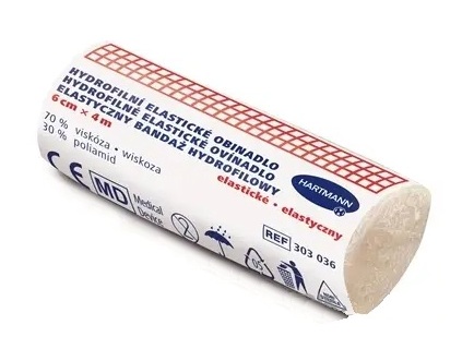 ovinadlo 6cm 4m Ovínadlo hydrofilné elastické pletené, nesterilné 6 cm x 4 m 1 ks – Obrázok 1
