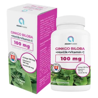 ADAMPharm GINKGO BILOBA+Horčík+Vitamín C 60 kapsúl