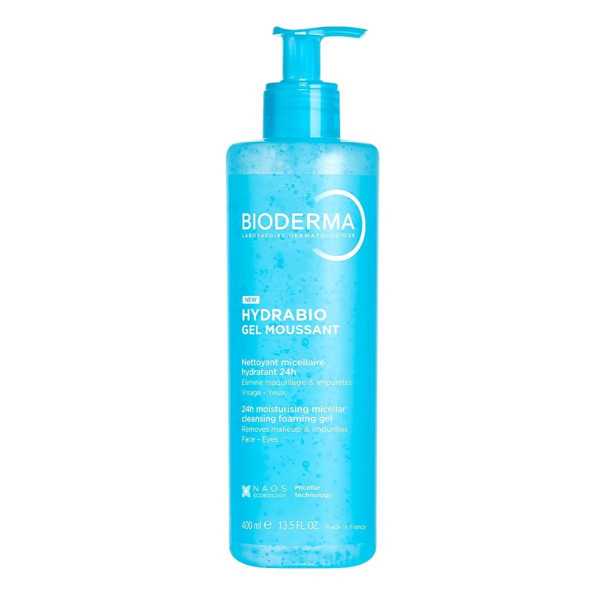 3701129814390_Hydrabio_Gel_Moussant_400ml_1_produktova_SK BIODERMA Hydrabio Gel Moussant micelárny čistiaci gél 400 ml – Obrázok 1