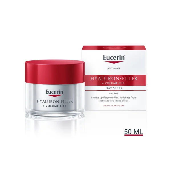 434815350 Eucerin HYALURON-FILLER + VOLUME-LIFT Denný krém pre suchú pleť SPF 15, 50 ml – Obrázok 1