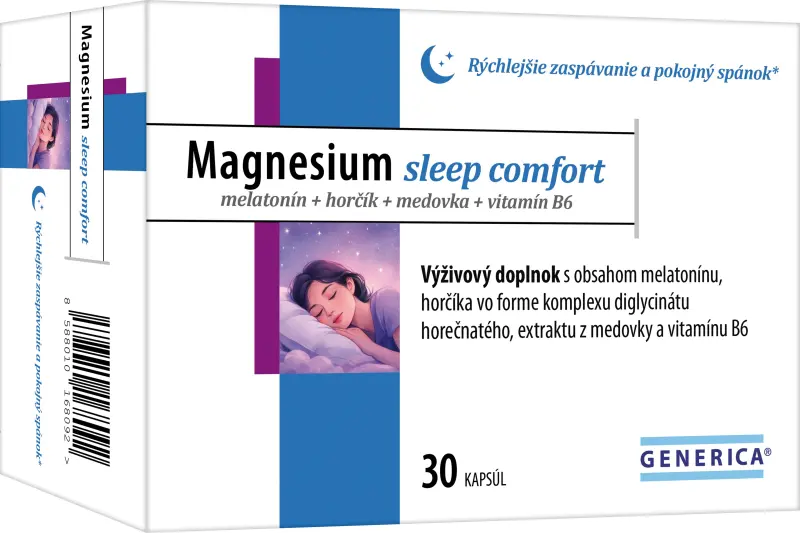 Magnesium-Sleep-maketa-800x533.jpg GENERICA Magnesium sleep comfort 30 kapsúl – Obrázok 1