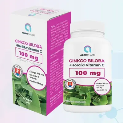 ADAMPharm GINKGO BILOBA+Horčík+Vitamín C 60 kapsúl – Obrázok 2