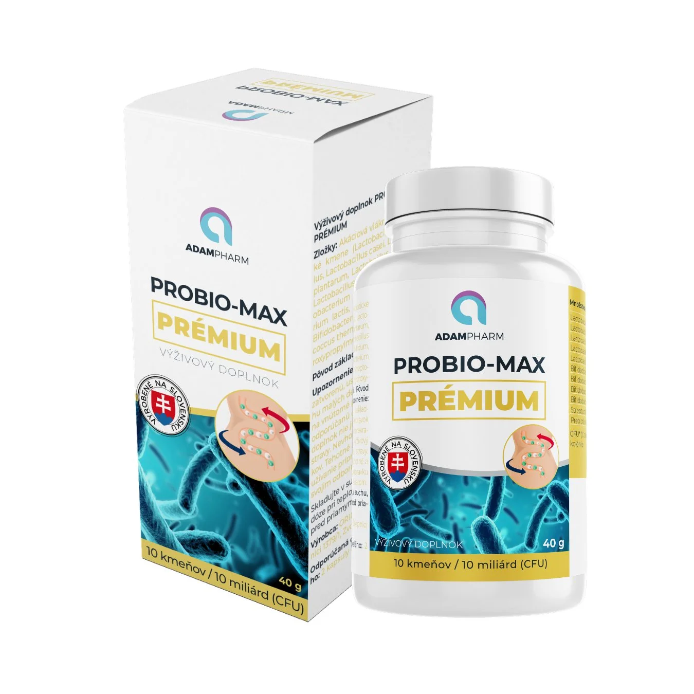 probio-max-adampharm-2 ADAMPharm PROBIO-MAX PRÉMIUM 60 kapsúl – Obrázok 1