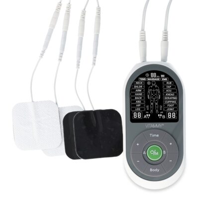 VITAMMY STIMULA Elektrostimulátor svalov, terapia TENS EMS a masáž 3 v 1 + 4 elektródy – Obrázok 4