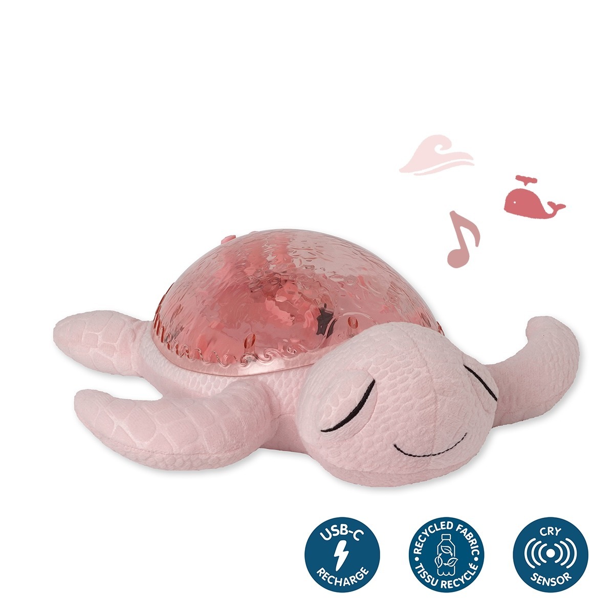 03664e11fd259e33c3bed409b0f9d6e8 Cloud b® Tranquil Turtle™ Nočné svetielko s melódiou Korytnačka, ružová – Obrázok 1