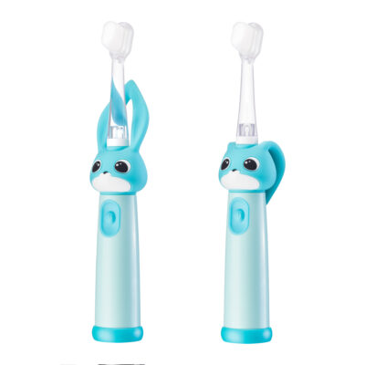 VITAMMY Bunny Sonická zubná kefka pre deti s LED svetlom a nanovláknami, 0-3 roky, blankyt – Obrázok 2