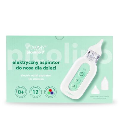 VITAMMY PICOLINO 7 Nosová elektrická odsávačka hlienov pre deti, 2 nástavce, 3 režimy – Obrázok 7