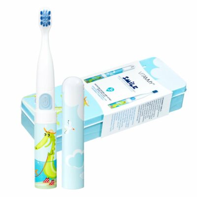 VITAMMY SMILE detská sonická zubná kefka Krokodíl + Vitammy Smile Watch, tyrkysové – Obrázok 2