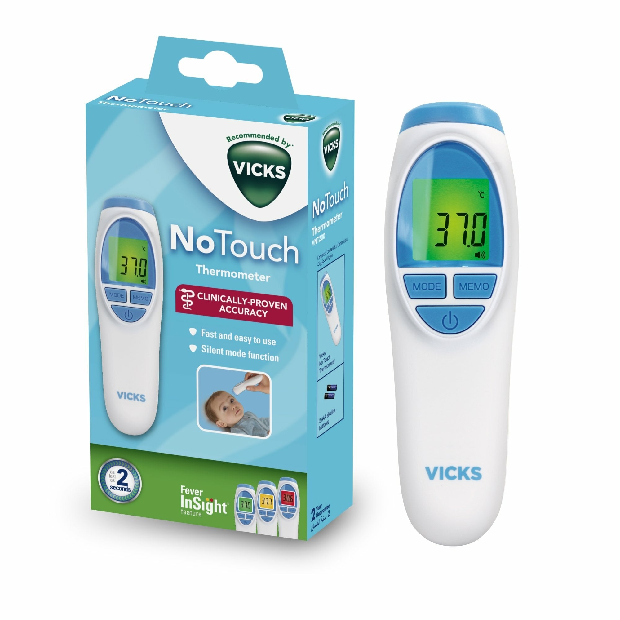 24fb97ddd04d938c23627d04db0e5843 VICKS VNT200 Bezdotykový teplomer s technológiou Fever InSight – Obrázok 1