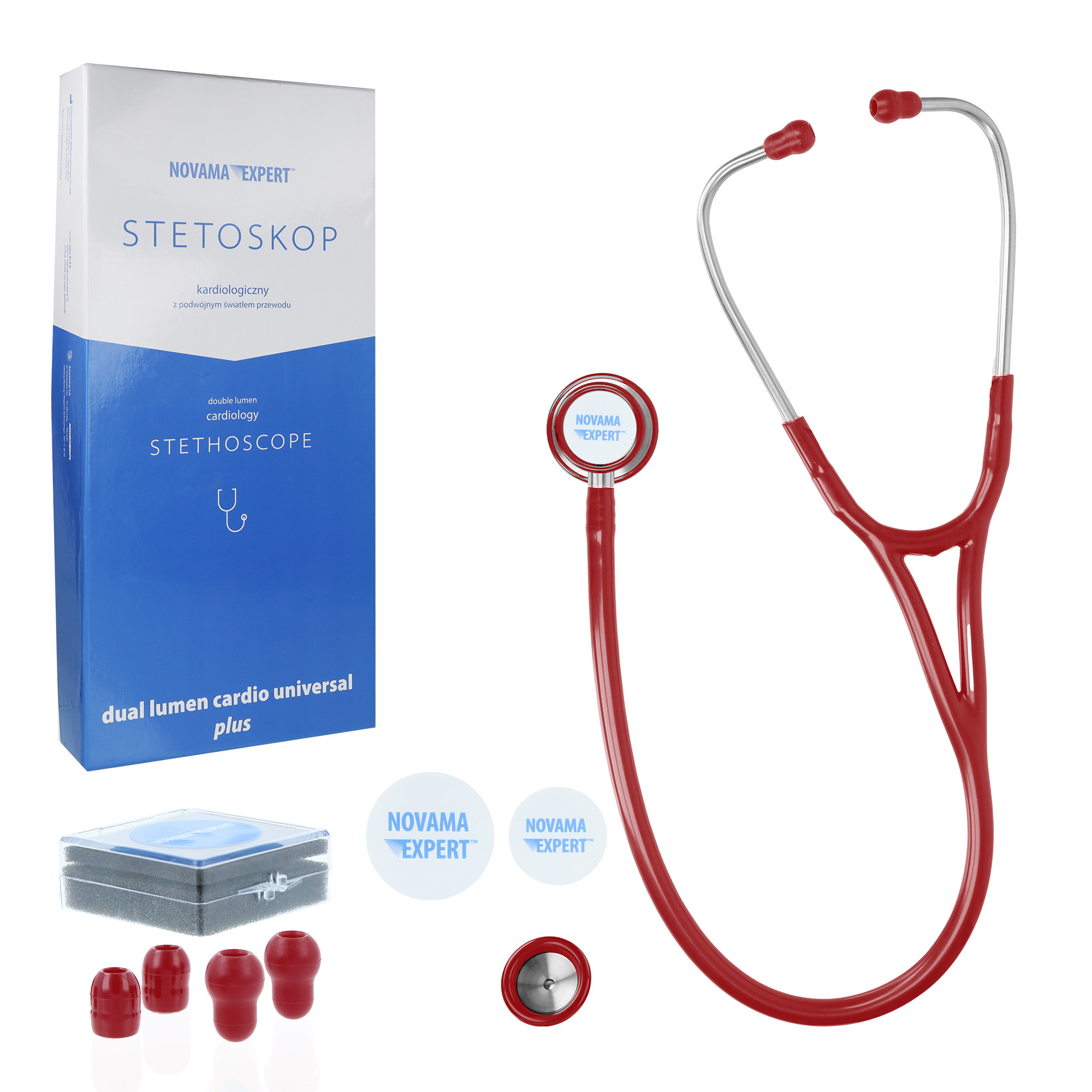 2cf9c4795fb44860857c5f951261e454 Novama Expert Kardiológický Stetoskop bordový – Obrázok 1