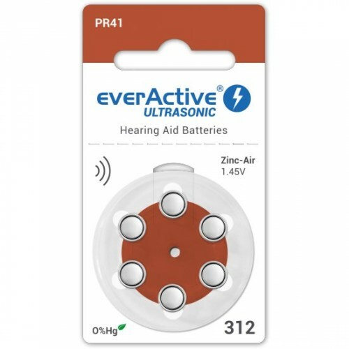 2d8d8ace3eff2cb2ed2518a556626803 everActive Ultrasonic 1,45 V Náhradné batérie do načúvacích prístrojov, veľkosť 312 6 ks – Obrázok 1