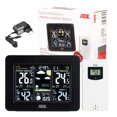 ADE WS1503 Multifunkčná, digitálna meteostanica s ukazovateľom teploty – Obrázok 3
