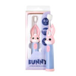 VITAMMY Bunny Sonická zubná kefka pre deti s LED svetlom a nanovláknami, 0-3 roky, ružová