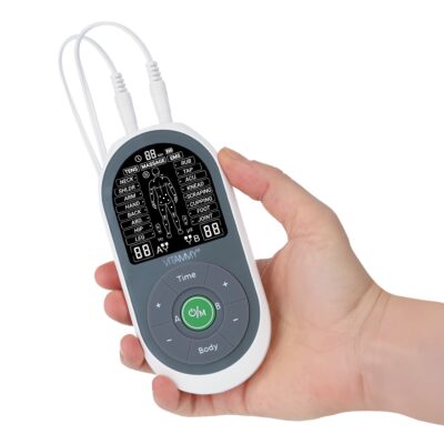 VITAMMY STIMULA Elektrostimulátor svalov, terapia TENS EMS a masáž 3 v 1 + 4 elektródy – Obrázok 3