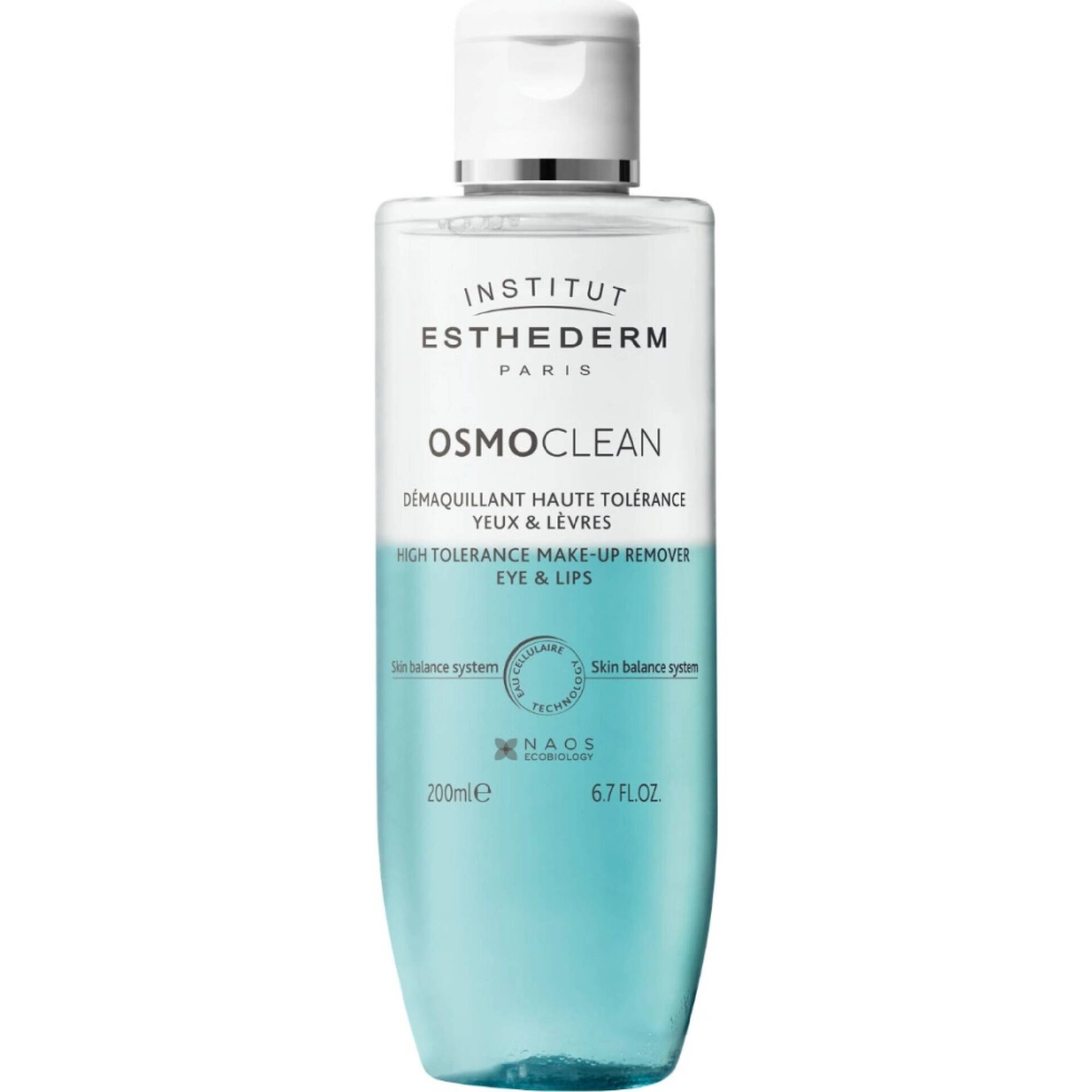 7642fe0a-8968-4a07-ab7c-fc16e9e65d95 INSTITUT ESTHEDERM OSMOCLEAN HIGH TOLERANCE dvojzložkový odličovač očných partií a pier 200 ml – Obrázok 1