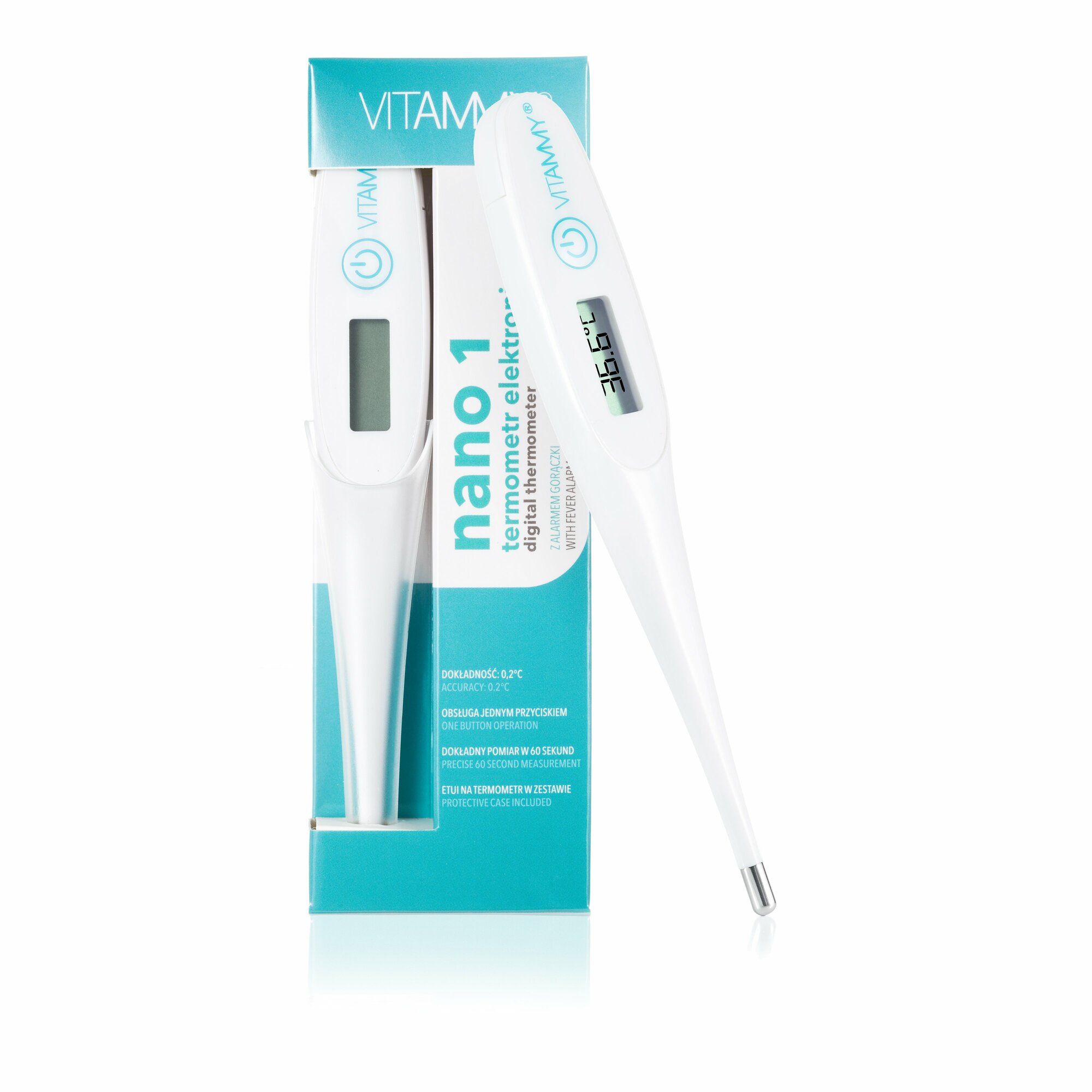 7f23364585a0896642d0054f733e9ed1 VITAMMY NANO 1 Digitálny teplomer novej generácie s alarmom horúčky – Obrázok 1