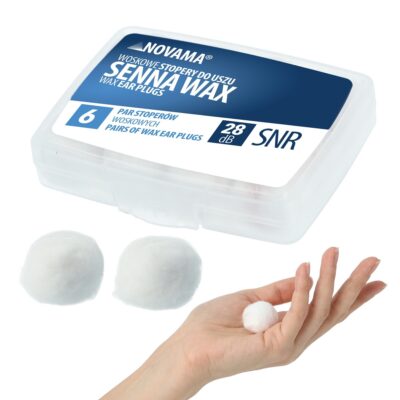 NOVAMA Senna Wax Tvarovateľné voskové zátky do uší na spanie, 6 párov v puzdre – Obrázok 3