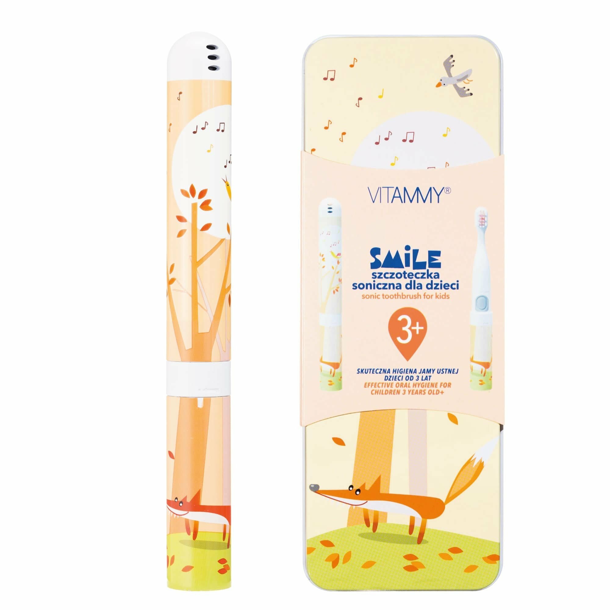860752aff9f4ad81884995aa16074310 VITAMMY SMILE detská sonická zubná kefka Líška, od 3 rokov – Obrázok 1