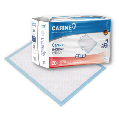 CARINE Jednorazové absorbčné podložky, modré, 60 cm x 90 cm, absorbcia 1000 ml, 30ks – Obrázok 2